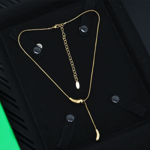 Bottega Veneta Drop Necklace In Metal Gold