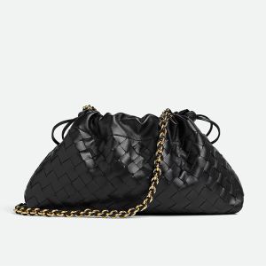 Bottega Veneta Dustbag Notte In Intrecciato Leather Black
