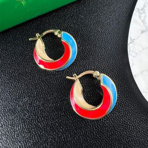 Bottega Veneta Twist Hoop Earrings In Metal with Enamel Multicolor