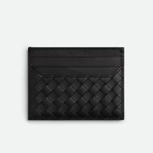 Bottega Veneta Card Case In Intrecciato Piccolo Calfskin Black
