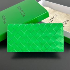 Bottega Veneta Long Wallet with Coin Purse In Intrecciato Calfskin Green