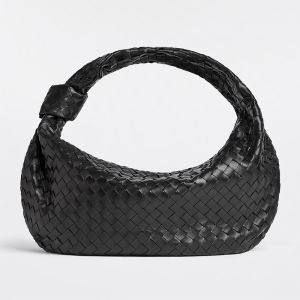 Bottega Veneta Medium Jodie Shoulder Bag In Intrecciato Lambskin Black