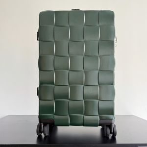 Bottega Veneta Odyssey Cabin Suitcase In 3D Intreccio Polycarbonate Dark Green