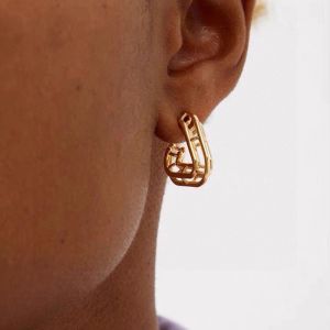 Bottega Veneta Outline Triangle Hoop Earrings In Metal Gold
