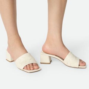 Bottega Veneta Parco 45 Slides Women Intrecciato Lambskin Beige