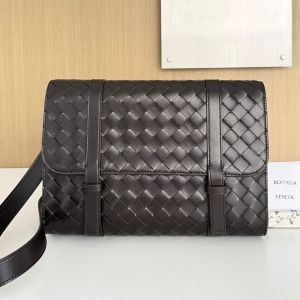 Bottega Veneta Piccolo Portfolio In Intrecciato Leather Dark Brown