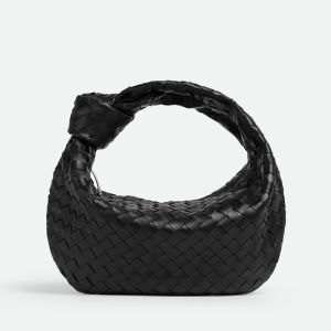 Bottega Veneta Small Jodie Shoulder Bag In Intrecciato Leather Black