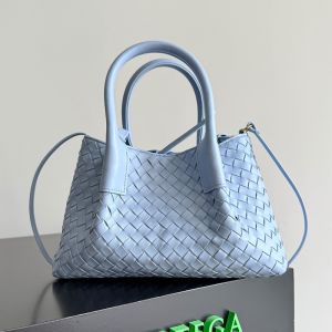 Bottega Veneta Small Pinacoteca Tote 24 In Intrecciato Silky Calfskin Light Blue