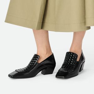 Bottega Veneta Ventura Loafers Women Brushed Leather Black