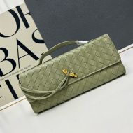 Bottega Veneta Andiamo Clutch In Intrecciato Leather Olive