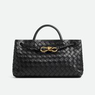 Bottega Veneta East-West Andiamo Top Handle Bag In Intrecciato Leather Black
