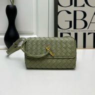 Bottega Veneta Mini Andiamo Crossbody Bag In Intrecciato Leather Olive