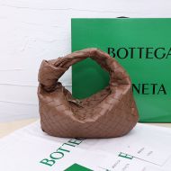 Bottega Veneta Mini Jodie Top Handle Bag Intreccio Lambskin Coffee