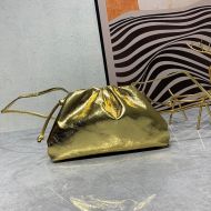 Bottega Veneta Mini Pouch with Strap In Calfskin Gold