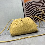 Bottega Veneta Mini Pouch with Strap In Intrecciato Leather Yellow