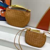 Bottega Veneta Sardine Chain Crossbody Bag In Intrecciato Leather Brown