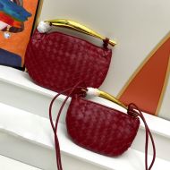 Bottega Veneta Sardine Chain Crossbody Bag In Intrecciato Leather Burgundy