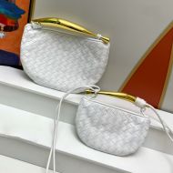 Bottega Veneta Sardine Chain Crossbody Bag In Intrecciato Leather White