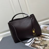 Bottega Veneta Small Andiamo Top Handle Bag In Silky Calfskin Coffee