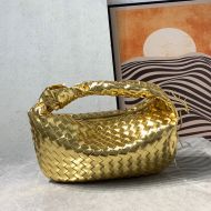 Bottega Veneta Small Jodie Shoulder Bag In Intrecciato Leather Gold