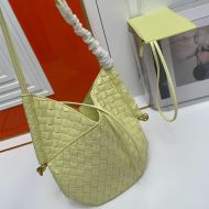 Bottega Veneta Small Solstice Shoulder Bag In Intrecciato Leather Yellow