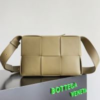 Bottega Veneta Arco Camera Bag In Intrecciato Leather Khaki
