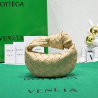 Bottega Veneta Micro Jodie Top Handle Bag In Intrecciato Leather Apricot