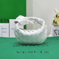 Bottega Veneta Micro Jodie Top Handle Bag In Intrecciato Leather White