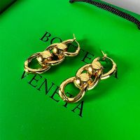 Bottega Veneta Chain Link Earrings In Metal Gold