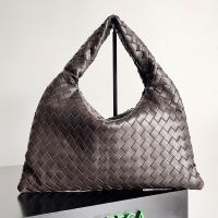 Bottega Veneta Small Hop Shoulder Bag In Intrecciato Leather Coffee/Gold