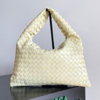Bottega Veneta Small Hop Shoulder Bag In Intrecciato Leather Khaki