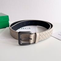 Bottega Veneta 3.5 Belt with Matte Pin Buckle In Intrecciato Calfskin Grey