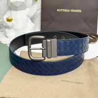 Bottega Veneta 4.0 Belt with Matte Pin Loop Buckle In Intrecciato Calfskin Blue