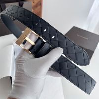 Bottega Veneta 3.5 Belt with Watch Buckle In Intrecciato Calfskin Black/Gold