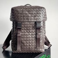 Bottega Veneta Flap Backpack In Intrecciato Calfskin Coffee