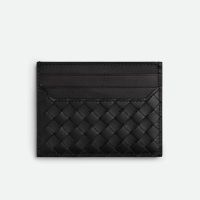 Bottega Veneta Card Case In Intrecciato Piccolo Calfskin Black