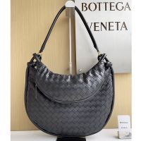 Bottega Veneta Large Gemelli Shoulder Bag In Intrecciato Lambskin Black