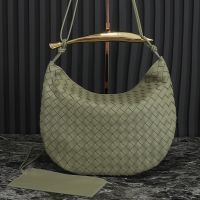 Bottega Veneta Large Sardine Shoulder Bag In Intrecciato Leather Khaki