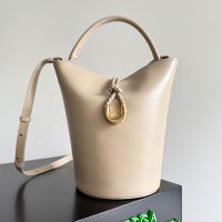 Bottega Veneta Liberta Bucket Bag In Smooth Calfskin Beige