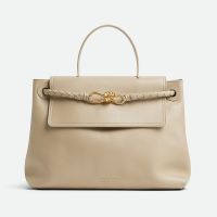 Bottega Veneta Medium Ciao Ciao Top Handle Bag In Silky Calfskin Beige