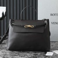 Bottega Veneta Medium Ciao Ciao Top Handle Bag In Silky Calfskin Dark Brown