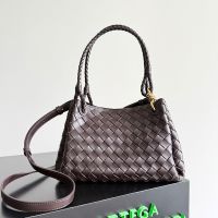 Bottega Veneta Medium Parachute Shoulder Bag In Intrecciato Leather Dark Brown