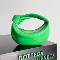Bottega Veneta Mini Jodie Top Handle Bag In Crocodile Leather Green