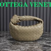 Bottega Veneta Mini Jodie Top Handle Bag In Intreccio Lambskin Khaki