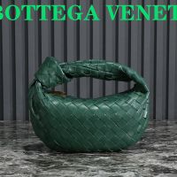 Bottega Veneta Mini Jodie Top Handle Bag In Intreccio Lambskin Military Green