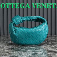 Bottega Veneta Mini Jodie Top Handle Bag In Intreccio Lambskin Teal