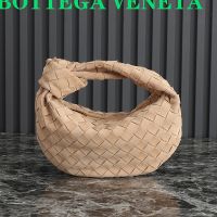 Bottega Veneta Mini Jodie Top Handle Bag In Intrecciato Suede Khaki