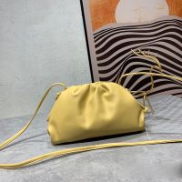 Bottega Veneta Mini Pouch with Strap In Calfskin Yellow