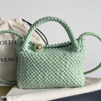Bottega Veneta Mini Tosca Top Handle Bag In Intreccio Calfskin Green