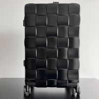 Bottega Veneta Odyssey Cabin Suitcase In 3D Intreccio Polycarbonate Black